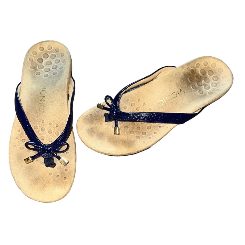 Vionic Bella ll blue Lizard Print Sandals size 8